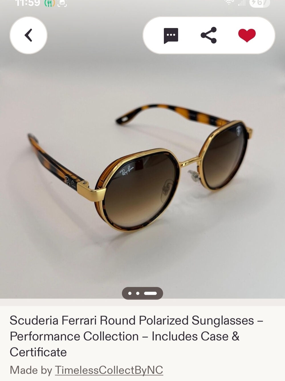 Ray-Ban Women’s Round Sunglasses in Tortoiseshell and Gold